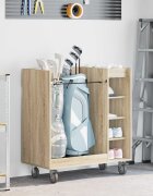 vidaXL Голф шкаф с колело Едноцветен Сонома дъб 90 x 45 x 98 см