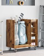 vidaXL Голф шкаф с колело Едноцветен Старо дърво 90 x 45 x 98 см
