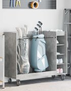 vidaXL Голф шкаф с колело Едноцветен Циментено сиво 120 x 45 x 98 см