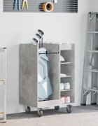 vidaXL Голф шкаф с колело Едноцветен Циментено сиво 65 x 45 x 98 см