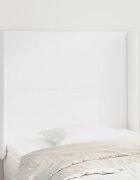 vidaXL Горна табла с уши бяла 103x16x118/128 см изкуствена кожа