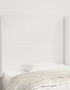 vidaXL Горна табла с уши бяла 103x16x118/128 см изкуствена кожа