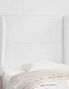 vidaXL Горна табла с уши бяла 103x23x118/128 см изкуствена кожа