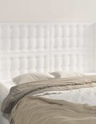 vidaXL Горна табла с уши бяла 147x16x118/128 см изкуствена кожа