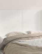 vidaXL Горна табла с уши бяла 147x16x118/128 см изкуствена кожа