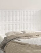 vidaXL Горна табла с уши бяла 147x23x118/128 см изкуствена кожа