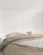 vidaXL Горна табла с уши бяла 147x23x118/128 см изкуствена кожа
