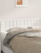 vidaXL Горна табла с уши Бяла 147x23x78/88 см изкуствена кожа