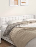 vidaXL Горна табла с уши Бяла 163x23x78/88 см изкуствена кожа