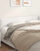 vidaXL Горна табла с уши Бяла 163x23x78/88 см изкуствена кожа