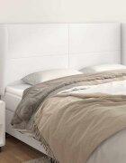 vidaXL Горна табла с уши бяла 183x23x118/128 см изкуствена кожа