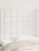 vidaXL Горна табла с уши бяла 93x23x118/128 см изкуствена кожа