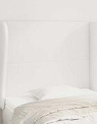 vidaXL Горна табла с уши бяла 93x23x118/128 см изкуствена кожа