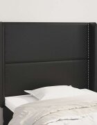 vidaXL Горна табла с уши черна 103x16x118/128 см изкуствена кожа