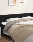 vidaXL Горна табла с уши черна183x23x78/88 см изкуствена кожа