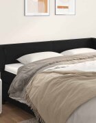 vidaXL Горна табла с уши черна183x23x78/88 см изкуствена кожа