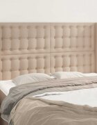 vidaXL Горна табла с уши капучино 147x23x118/128 см изкуствена кожа