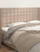 vidaXL Горна табла с уши капучино 163x16x118/128 см изкуствена кожа