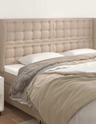 vidaXL Горна табла с уши капучино 183x23x118/128 см изкуствена кожа