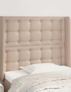 vidaXL Горна табла с уши капучино 93x16x118/128 см изкуствена кожа