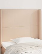 vidaXL Горна табла с уши капучино 93x16x118/128 см изкуствена кожа