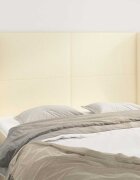 vidaXL Горна табла с уши кремава 147x23x118/128 см изкуствена кожа