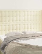 vidaXL Горна табла с уши кремава 147x23x118/128 см изкуствена кожа