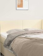 vidaXL Горна табла с уши кремава 147x23x78/88 см изкуствена кожа