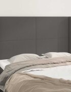 vidaXL Горна табла с уши сива 147x16x118/128 см изкуствена кожа