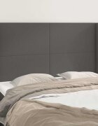vidaXL Горна табла с уши сива 147x23x118/128 см изкуствена кожа