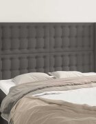 vidaXL Горна табла с уши сива 147x23x118/128 см изкуствена кожа