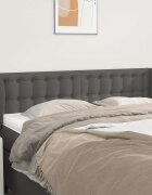 vidaXL Горна табла с уши сива 147x23x78/88 см изкуствена кожа