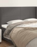 vidaXL Горна табла с уши сива 183x23x118/128 см изкуствена кожа