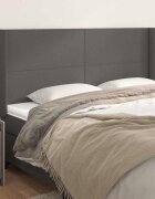 vidaXL Горна табла с уши сива 203x16x118/128 см изкуствена кожа