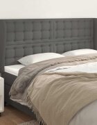 vidaXL Горна табла с уши сива 203x23x118/128 смкадифе