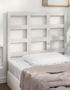 vidaXL Горна табла за легло бяла 1055x4x100 см бор масив