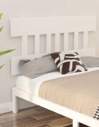 vidaXL Горна табла за легло бяла 1235x3x81 см бор масив