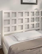 vidaXL Горна табла за легло бяла 1255x4x100 см бор масив