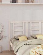 vidaXL Горна табла за легло бяла 126x4x100 см бор масив