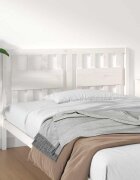 vidaXL Горна табла за легло бяла 1405x4x100 см бор масив