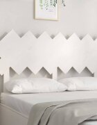 vidaXL Горна табла за легло бяла 141x3x805 см бор масив