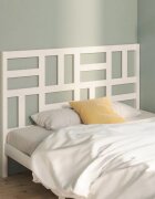 vidaXL Горна табла за легло бяла 146x4x104 см бор масив