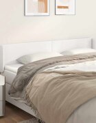 vidaXL Горна табла за легло Бяла 183x16x78/88 см изкуствена кожа