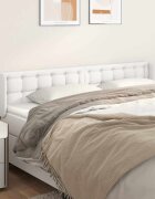 vidaXL Горна табла за легло Бяла 203x16x78/88 см изкуствена кожа