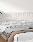 vidaXL Горна табла за легло бяла 2055x4x100 см бор масив