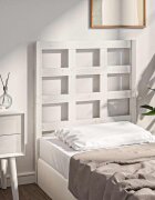 vidaXL Горна табла за легло бяла 805x4x100 см бор масив