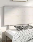 vidaXL Горна табла за легло бяла 94x6x825 см бор масив