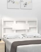 vidaXL Горна табла за легло бяла 955x4x100 см бор масив