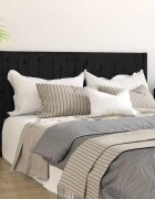 vidaXL Горна табла за легло черна 1255x4x100 см бор масив
