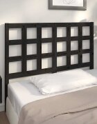 vidaXL Горна табла за легло черна 1255x4x100 см бор масив
